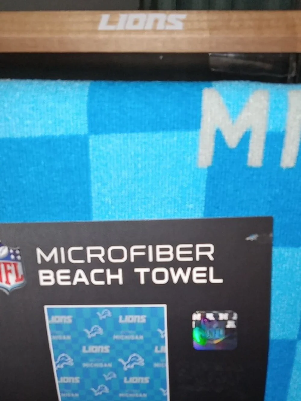 NFL Detroit Lions Turquoise and Light Blue Microfiber Beach Towel